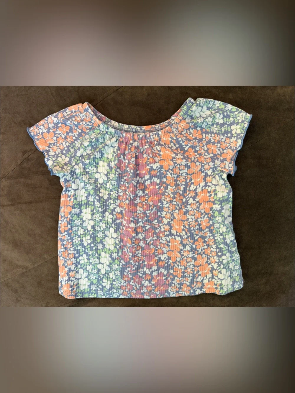 OshKosh B'gosh Floral Short Sleeve Top - Blue, Orange, Green, White